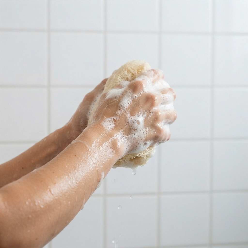 Rich lather with Bathanica sponge