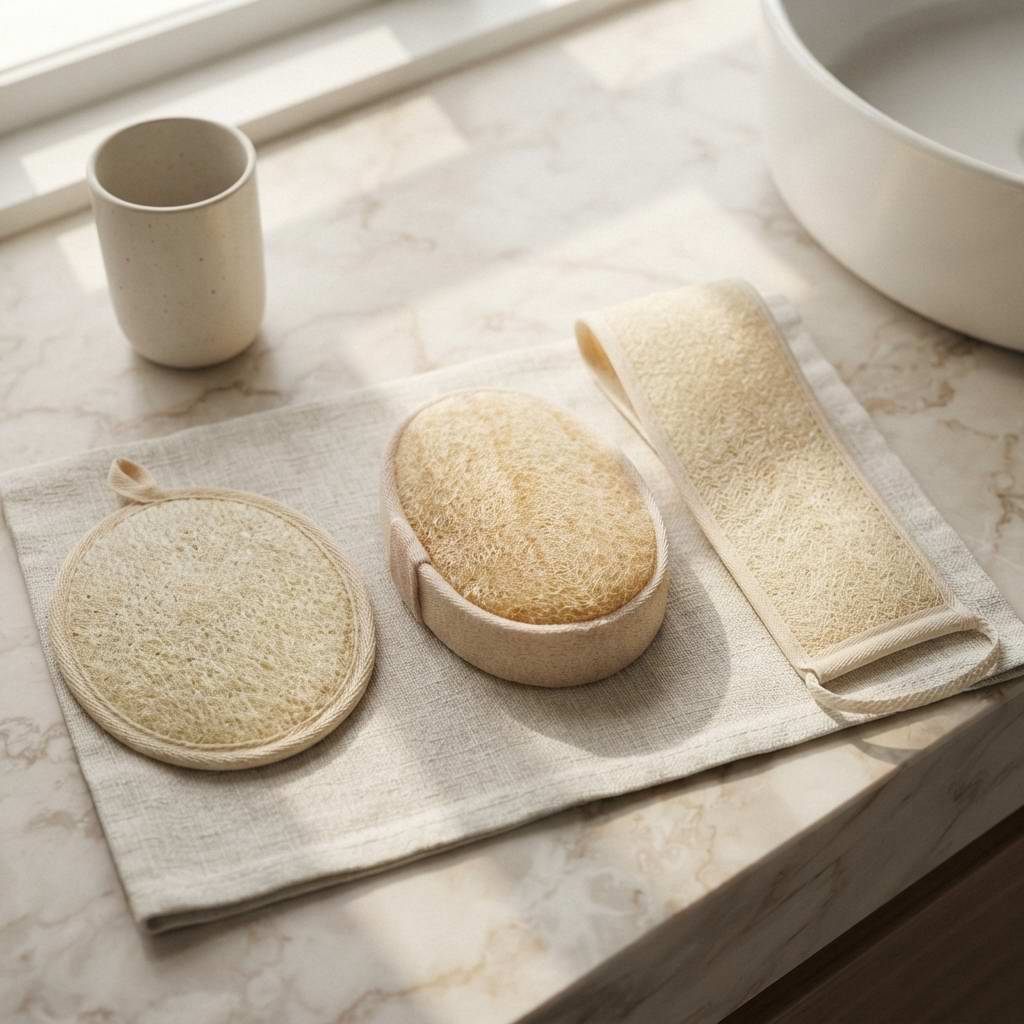 Bathanica bath pad on bathroom shelf
