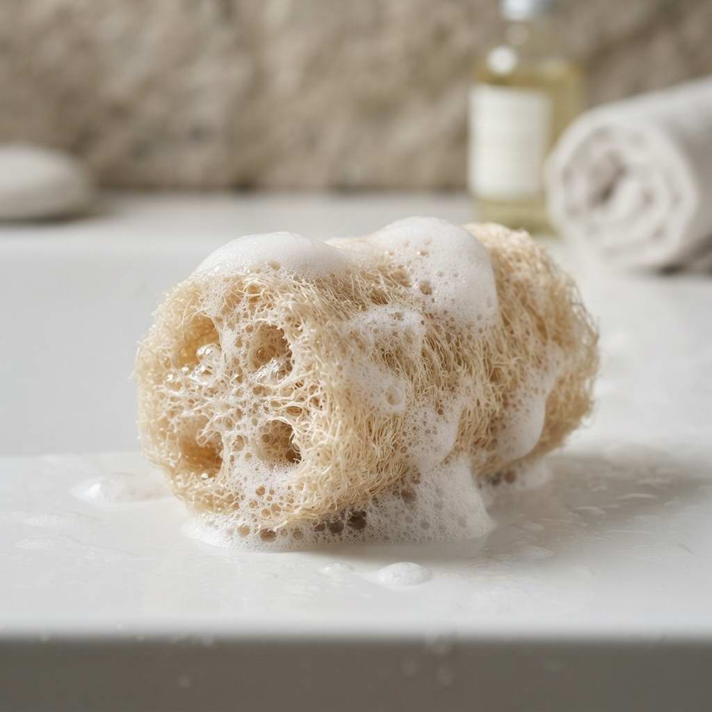 Loofah producing rich foam and lather